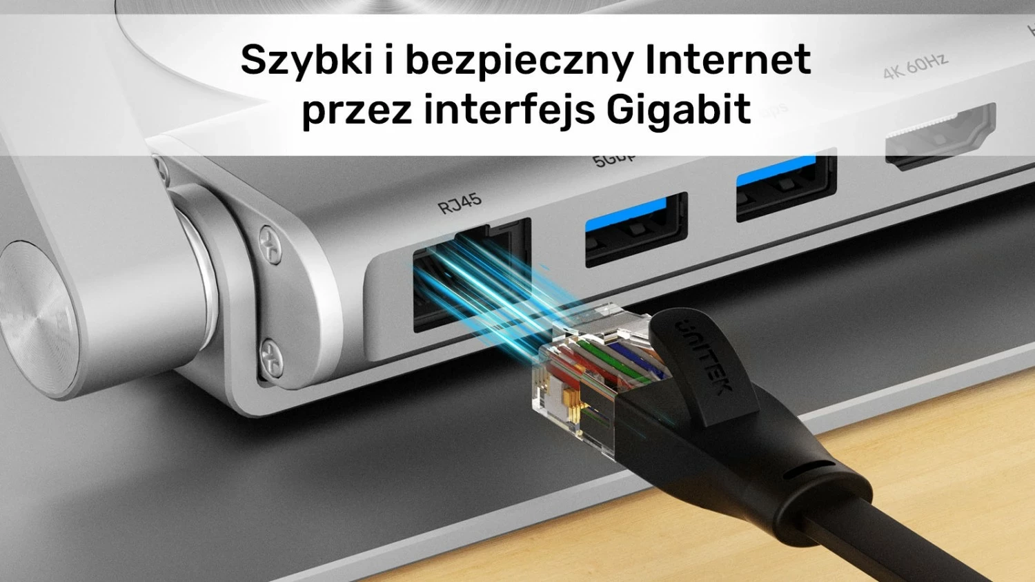 Stojalo za prenosnik Unitek USB-C HDMI 4K PD 100W, srebrno