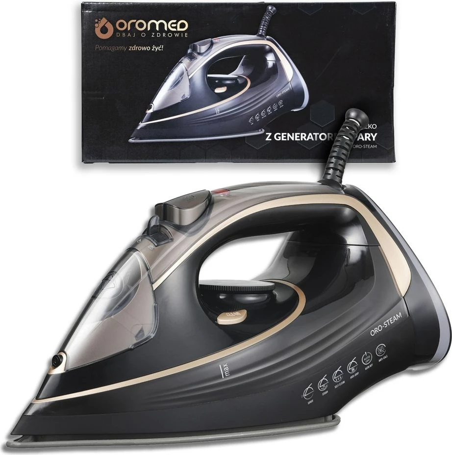 Parni likalnik 3200 W, Durilium AirGlide Autoclean, OroMed ORO-STEAM, zlata
