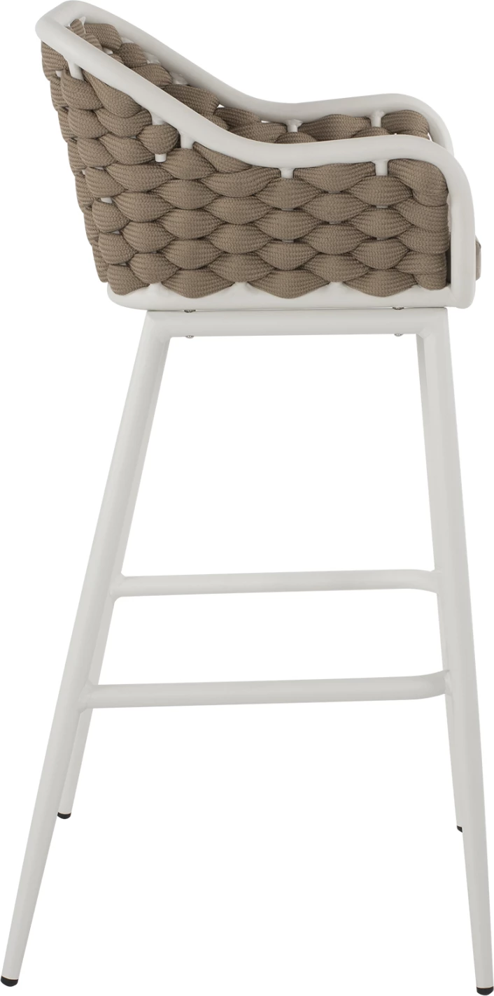 Stol iz aluminija bele barve z bež vrvjo 50x51x103H cm FH5862.02