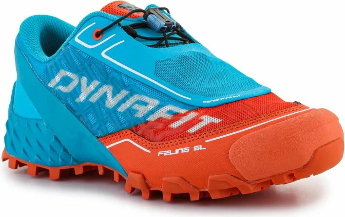 Tekmovalne tekaške atlete, Dynafit Feline Sl, modro-oranžne