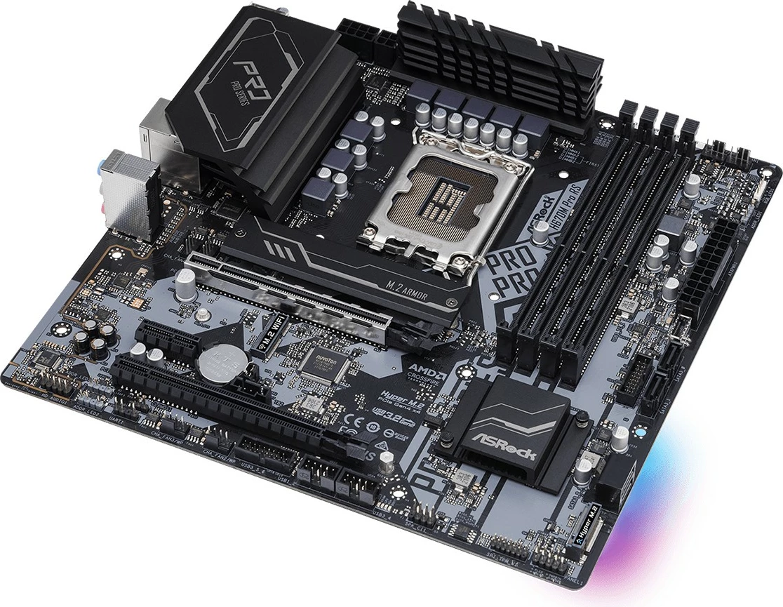Matična plošča ASRock H670M Pro RS, Intel, LGA 1700, DDR4-SDRAM, 128 GB