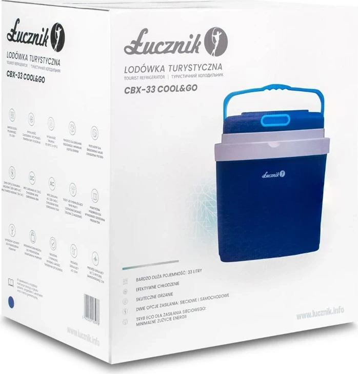 Prenosni hladilnik za avto Łucznik CBX-33 Cool&Go XL 33L, moder