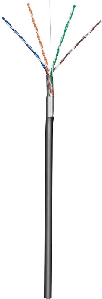 Ethernet kabel Techly Cat.5E F/UTP 305 m zunanji, črn