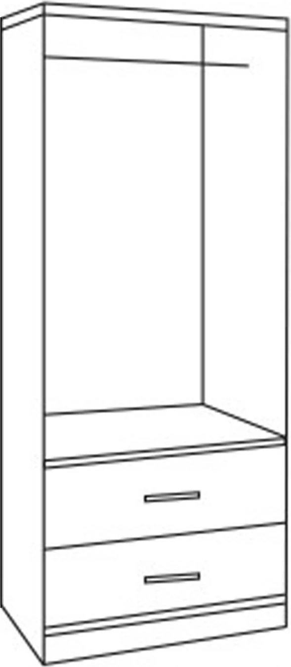 Garderobna omara 2 vrat z 2 predali FH338.02 Sonama 80x42x181