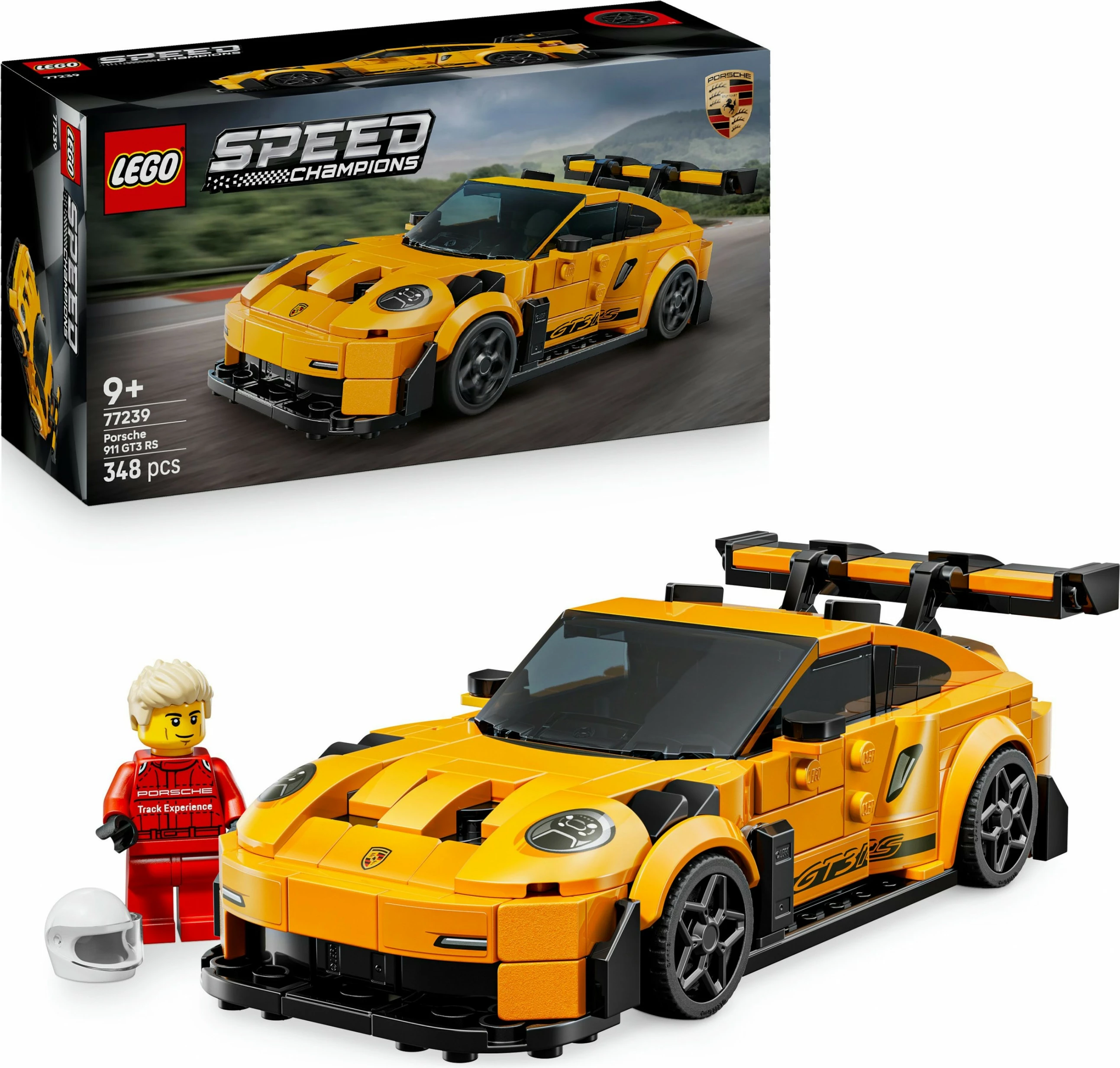 Set za gradnjo LEGO Speed Champions Porsche 911 GT3 RS 77239, 348 delov, večbarven