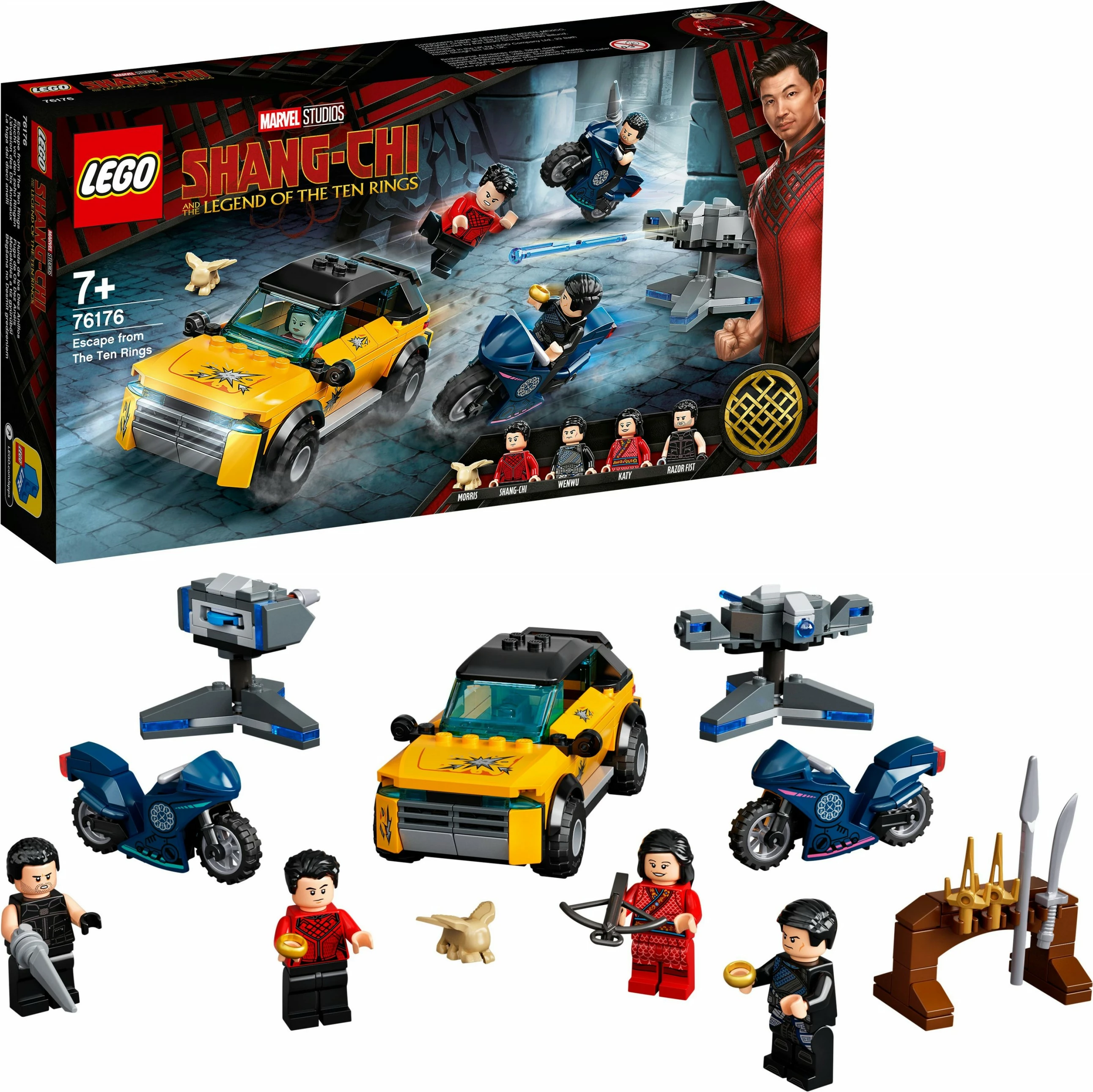 Set gradnje LEGO Marvel Pobeg pred Desetimi obročki, 321 kos, plastika