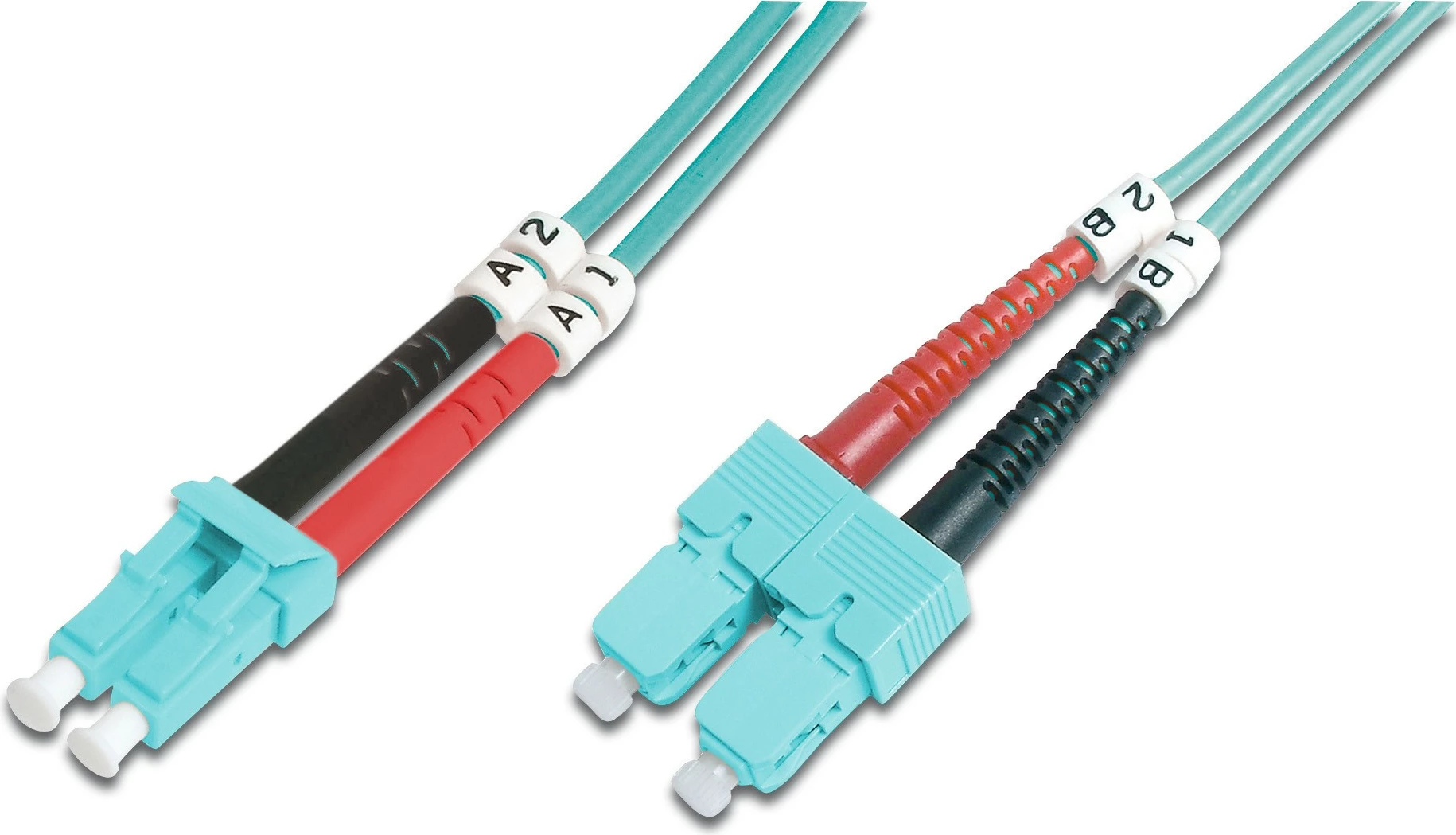 Optični patch kabel LC na SC, 2 m, OM3, aqua Digitus