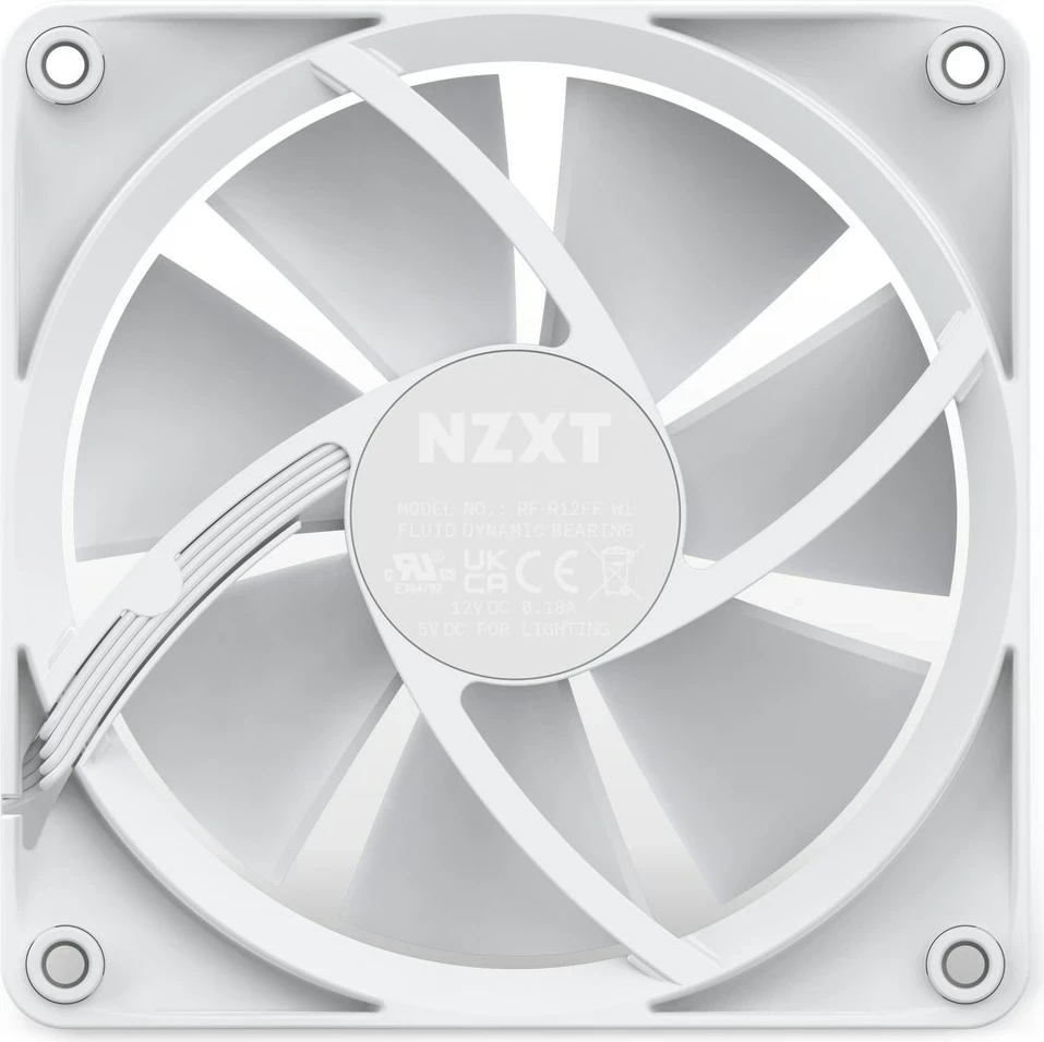 Ventilator za ohišje 12 cm NZXT F120 RGB, bel, 1 kos