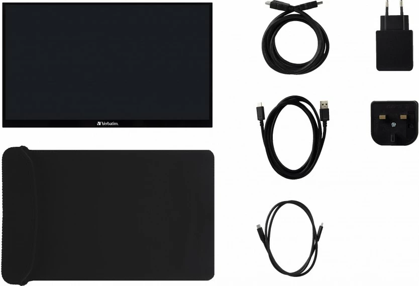 Prenosni zaslon 15,6" Full HD na dotik, Verbatim 49592, črn