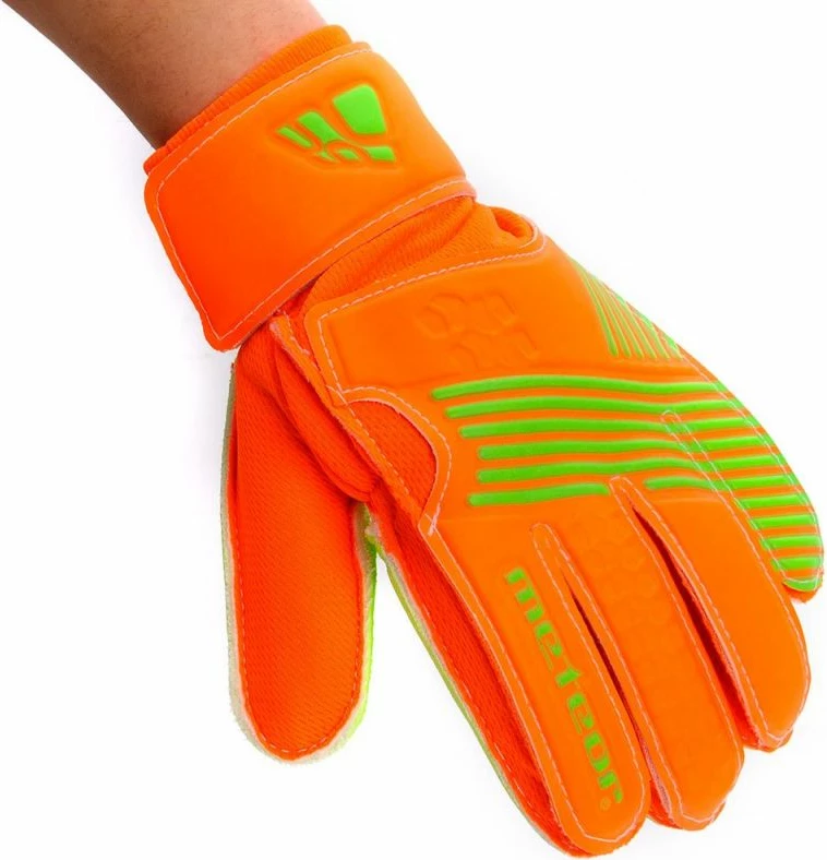 Rokavice za vratarja Meteor, moške in otroške, zelena in oranžna