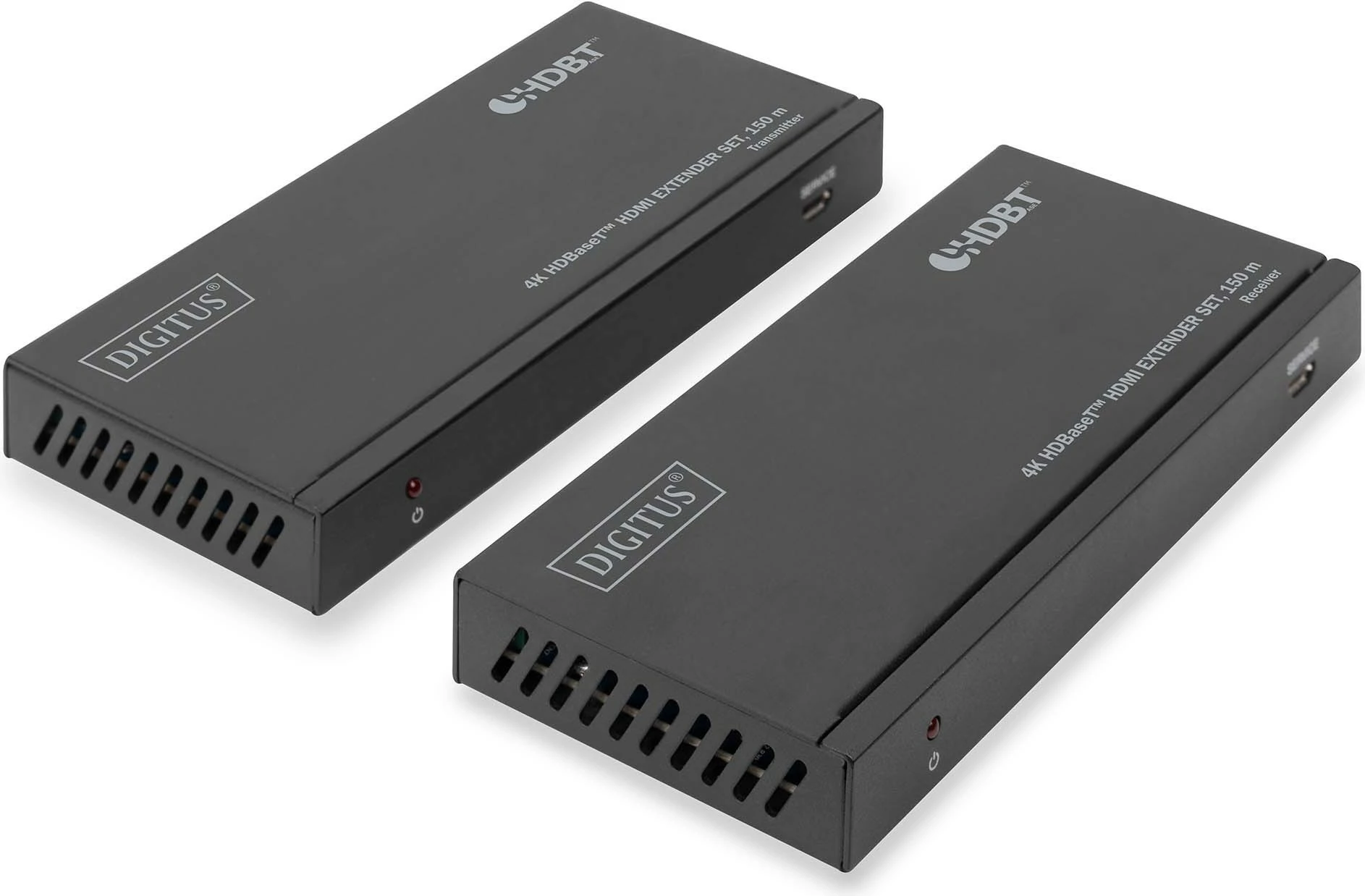 HDBaseT 4K HDMI podaljšek, 150 m, oddajnik in sprejemnik Digitus, črn