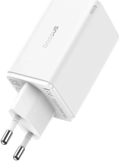 Polnilnik 65W, 2×USB-C + 2×USB, bel — Baseus GaN6 Pro