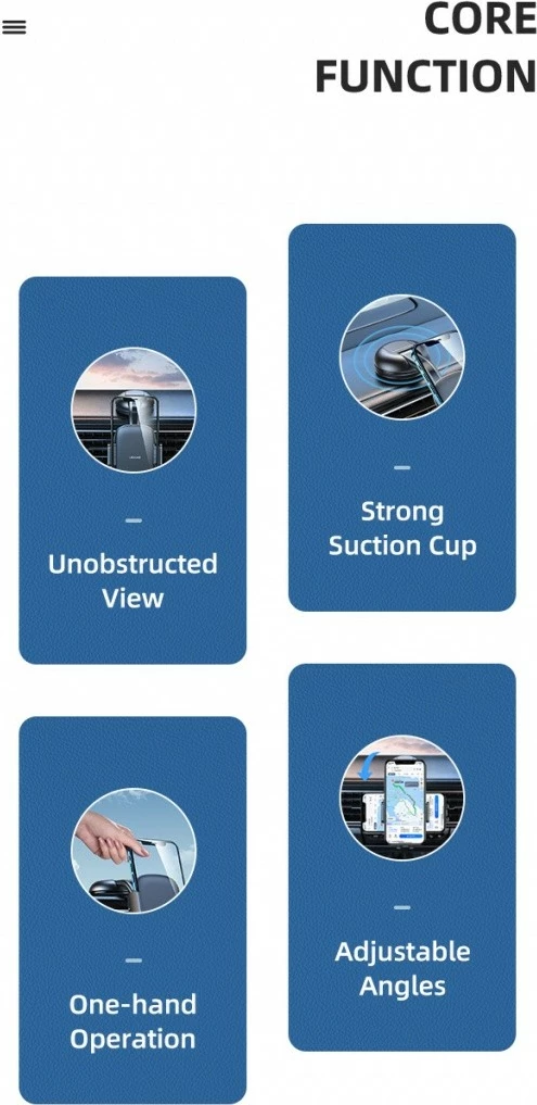 Držalo za telefon za avto USAMS US-ZJ063, črno