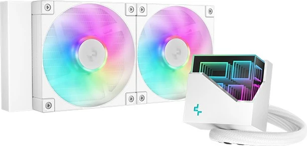 Vse-v-enem vodno hlajenje za procesor DeepCool LT240, 2x12 cm, belo