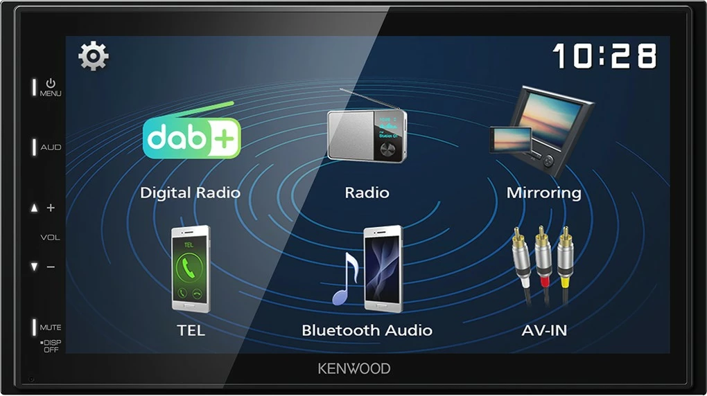 Avtoradio z velikim zaslonom, Kenwood DMX129DAB, Bluetooth, DAB+, USB, zaslon 6,8 in, črn