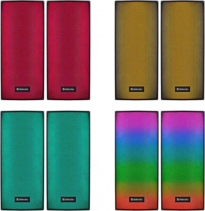 Zvočniki za računalnik Defender Spitfire 2.0, Bluetooth, 6 W, LED, črni (komplet)