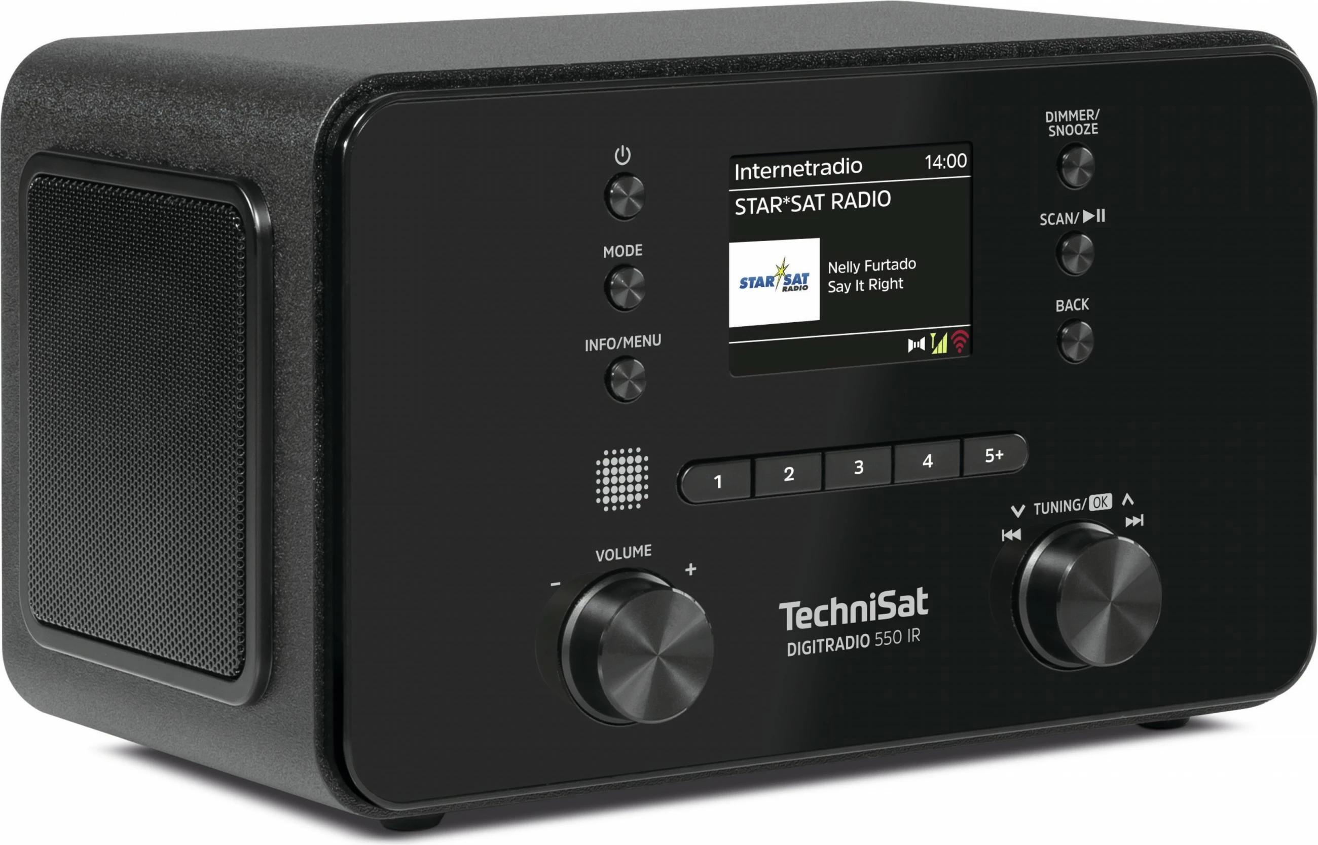 Digitalni radio TechniSat DigitRadio 550 IR, internetni radio, DAB+, FM, črn