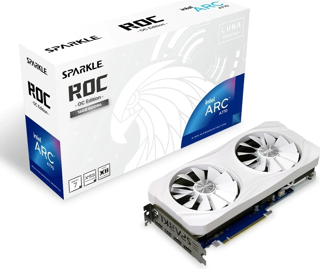 Grafična kartica Sparkle Intel Arc A770 ROC Luna 16GB, bela