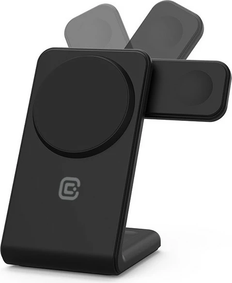 Brezžični polnilec 3-v-1 MagSpot z MagSafe, CRONG, za iPhone, Apple Watch in AirPods, 20 W, črn