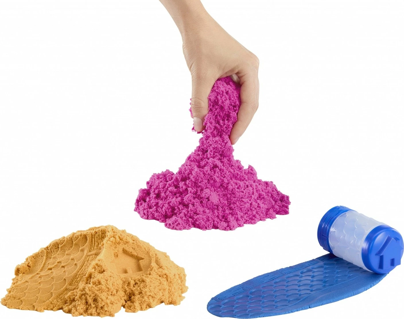 Komplet kinetičnega peska, Wonder Factory Never Dry Sand Mega Bag MGA 544913-EUC/553281, 2 lbs, 3+, oranžna/rdeča