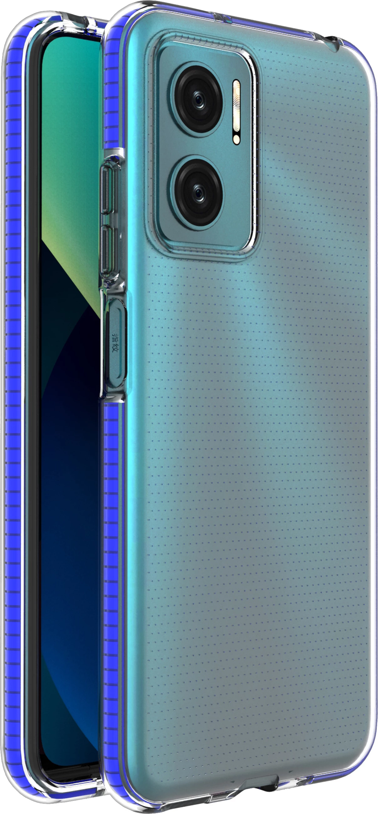 Prosojen ovitek za telefon, modri okvir, TPU Hurtel Spring Case za Xiaomi Redmi 10