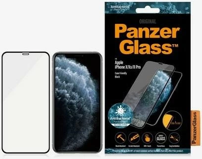 Zaščitno steklo E2E Super+ PanzerGlass za iPhone X/XS/11 Pro, s črnim okvirjem