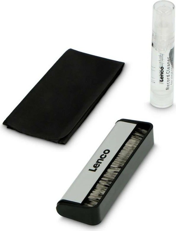 Set za čiščenje za vinilne plošče Lenco TTA-3IN1, ogljikova krtača, raztopina, krpa
