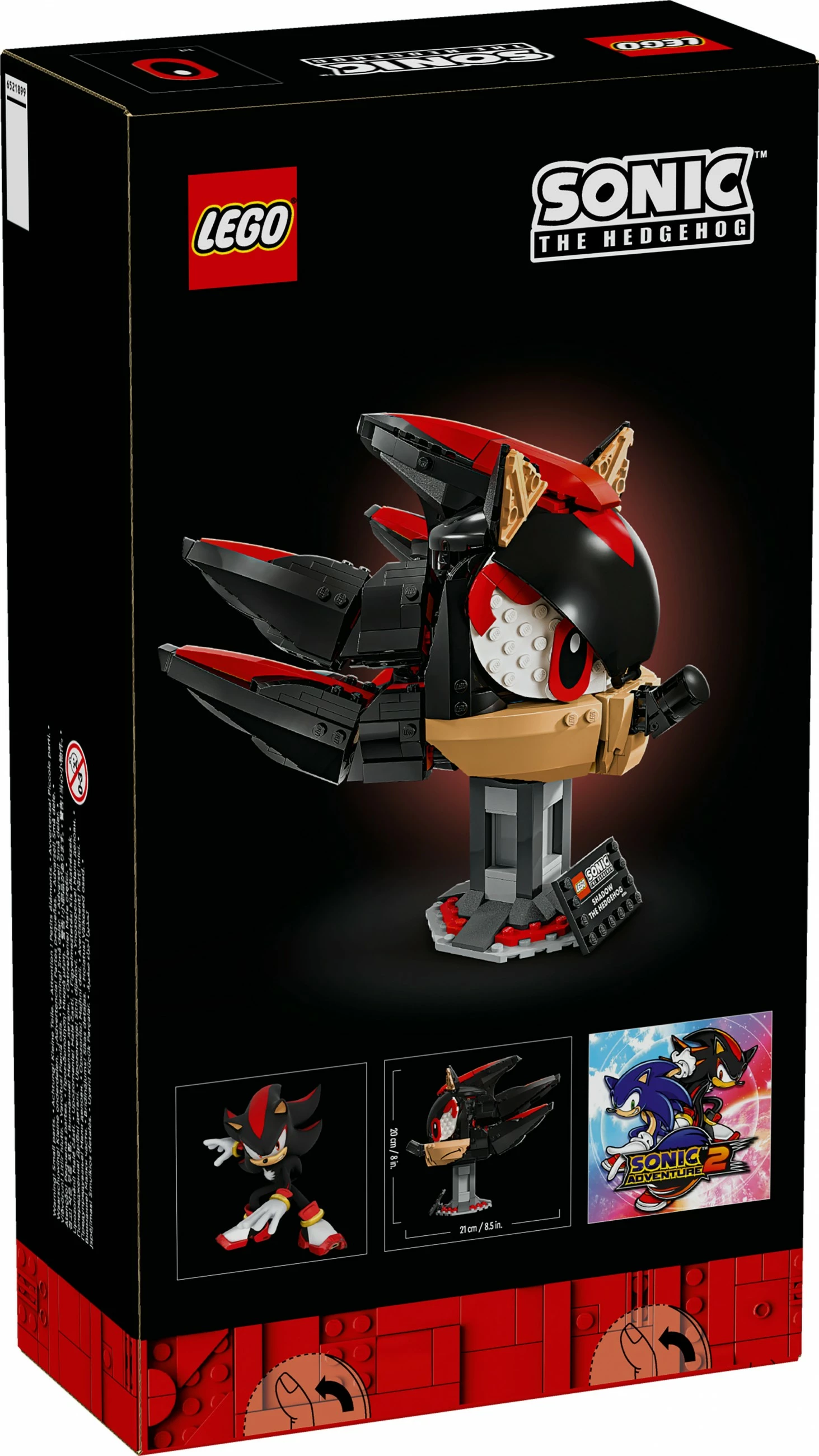 Set za gradnjo glave Shadow the Hedgehog, LEGO 77000, 720 kosov, večbarven