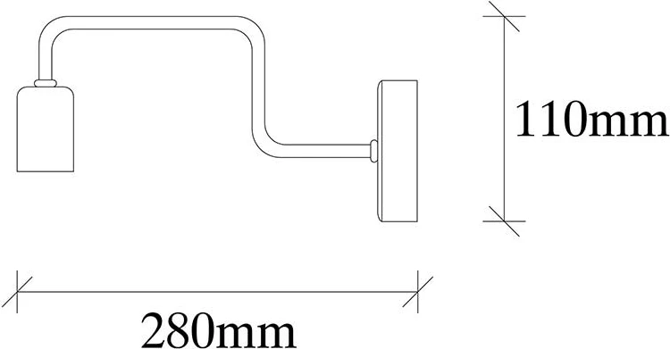 Stenska svetilka PWL-0053, črna, 28x4x11 cm