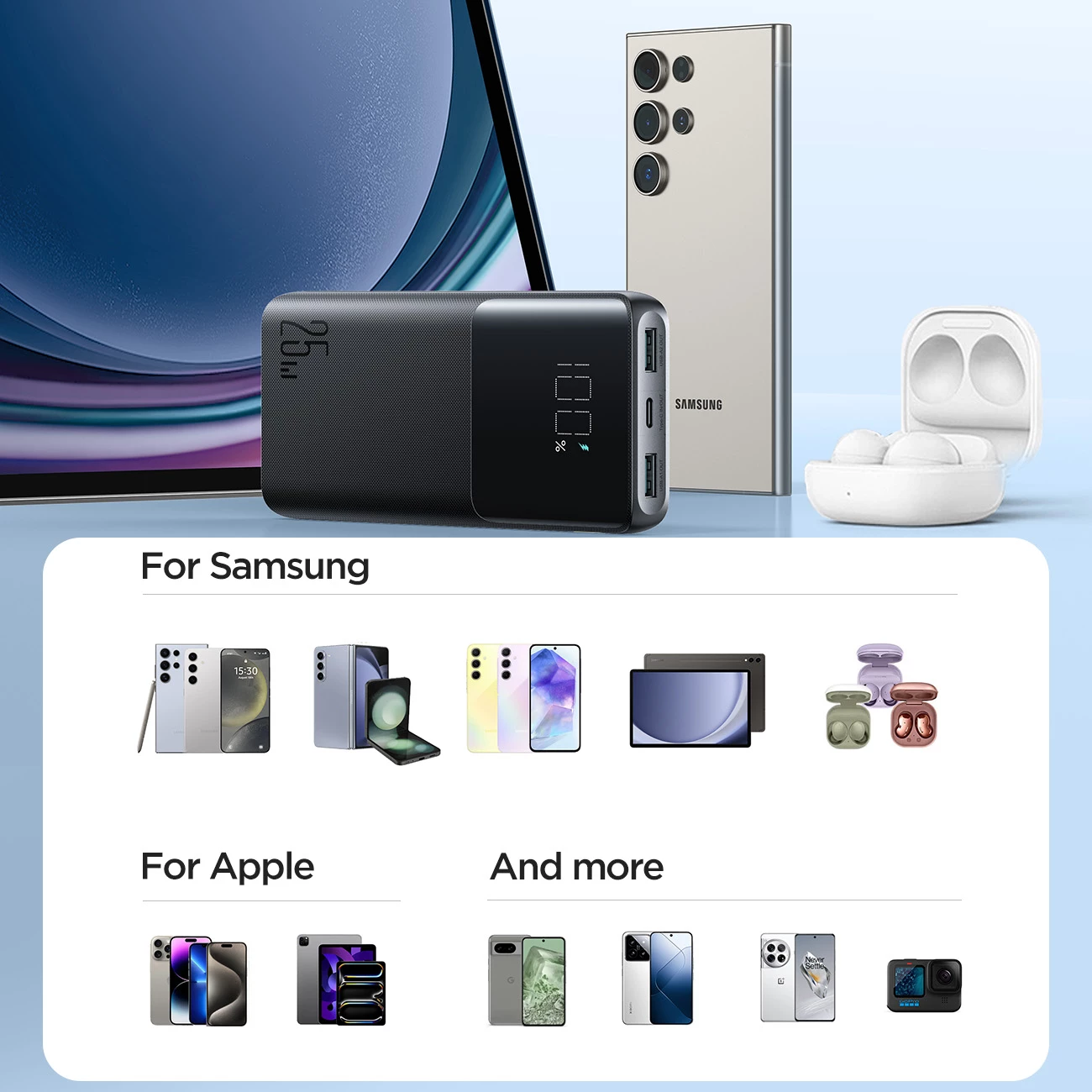 Prenosna baterija Joyroom JR-PBF20, 10000 mAh, 25 W, z zaslonom, črna