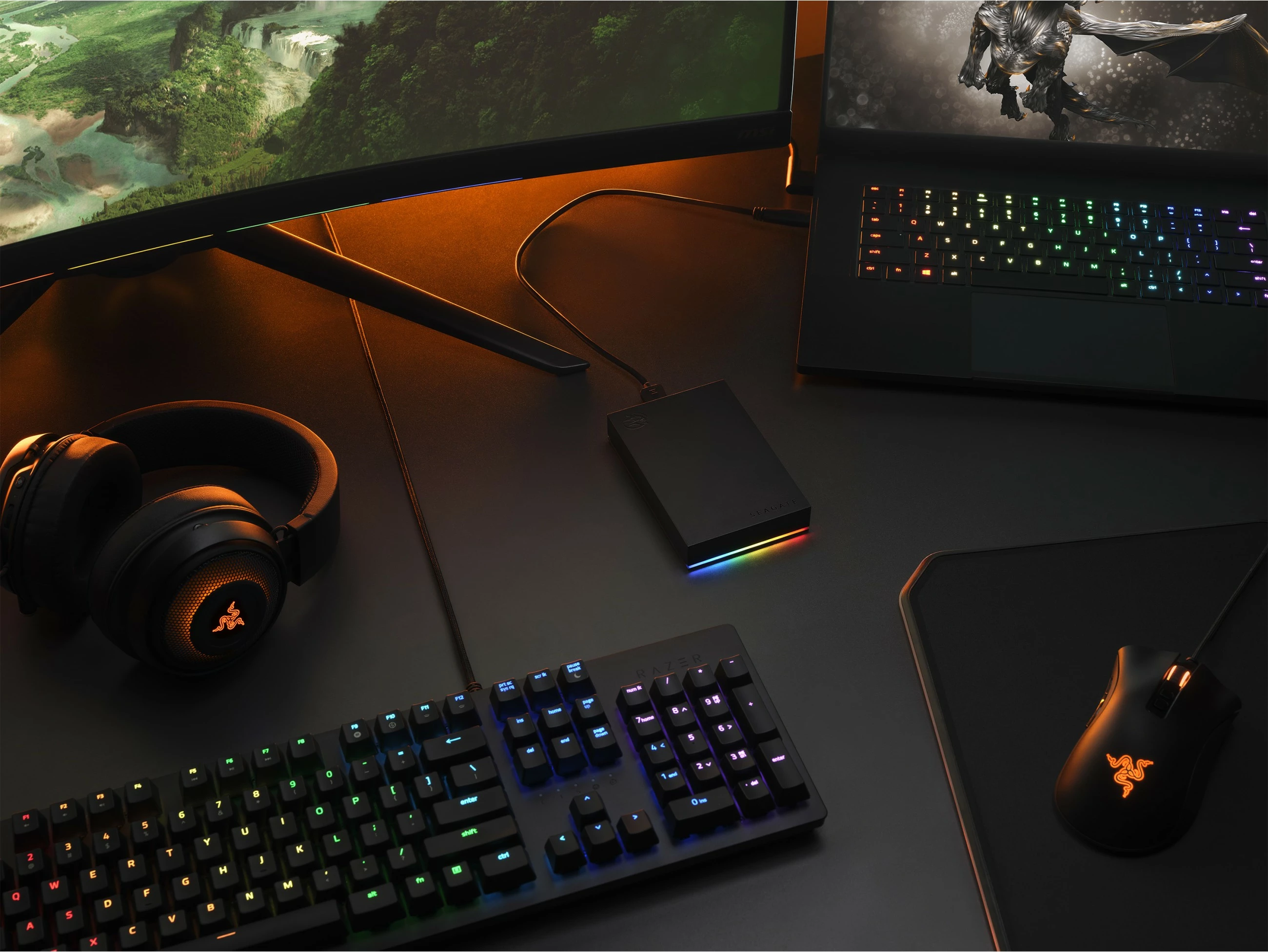 Zunanji trdi disk Seagate FireCuda Gaming 2TB, črn