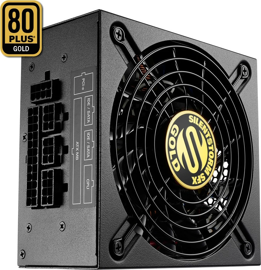 Tihi napajalnik Sharkoon SilentStorm SFX Gold 500W, 80 PLUS Gold, modularen, črn