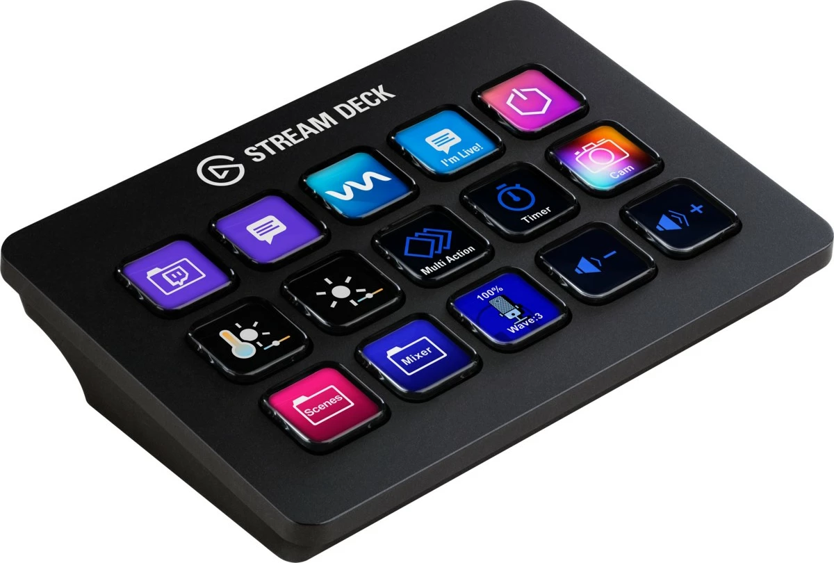 Kontrolnik z 15 programabilnimi gumbi, Elgato Stream Deck MK.2, 118 mm x 84 mm, črn