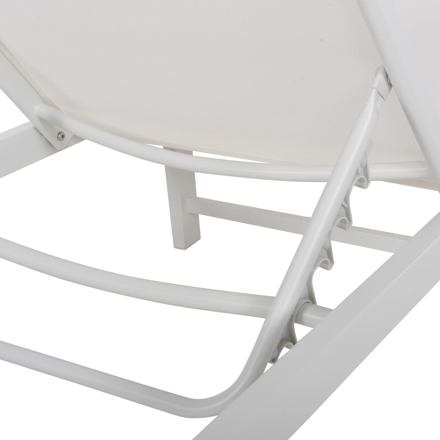 Aluminijasti ležalnik THATCHER FH5983.01 bel okvir in tekstilen 196,5x64,5x92Hcm