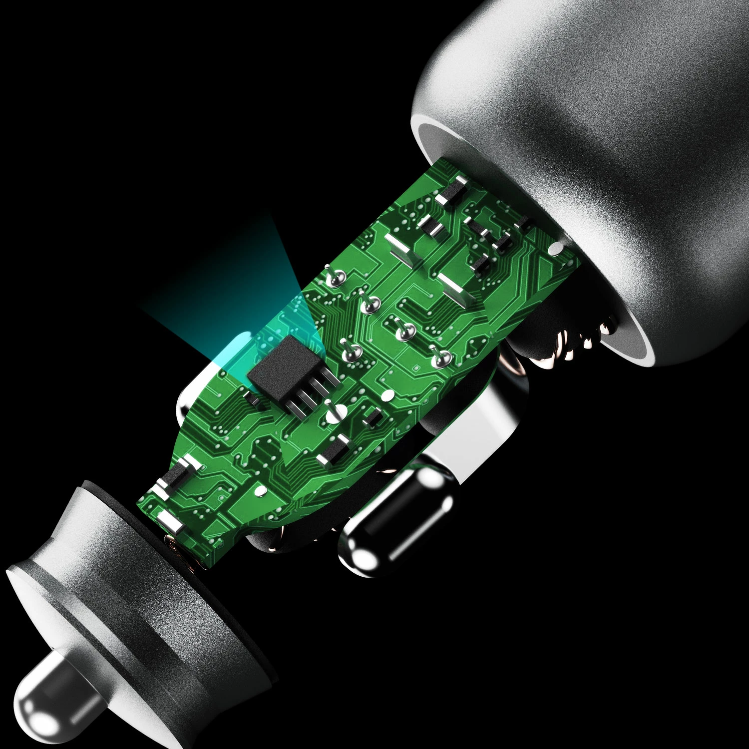 Avtomobilski polnilec 30W, 2 porta USB-A/USB-C, siv, Dudao R4T