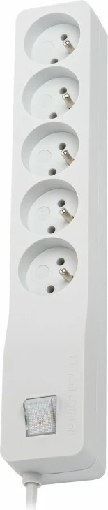 Podaljšek z 5 vtičnicami (tip E), 3,0 m Lestar ZX 510, siv