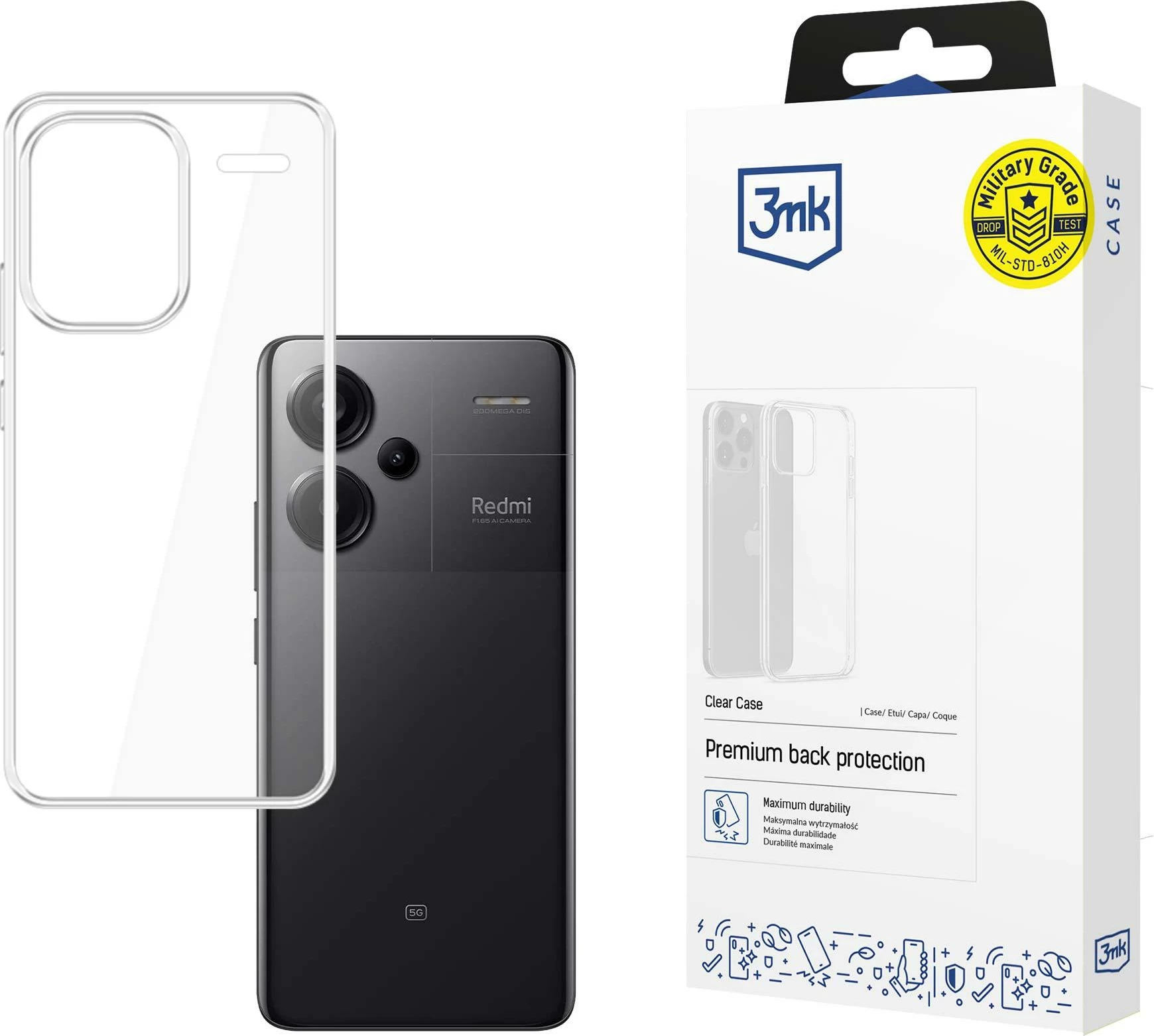 Ovitek za telefon 3mk Clear Case, Xiaomi Redmi Note 13 Pro+, prozoren