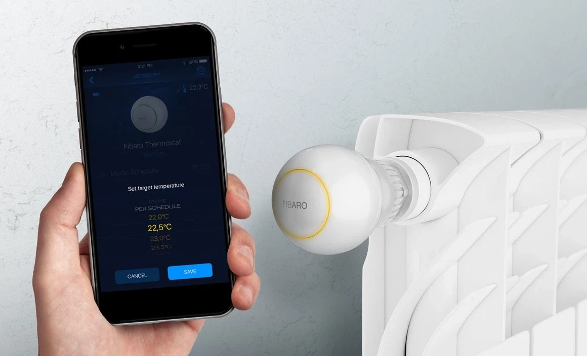 Termostatska glava Fibaro FGT-001 ZW5 Z-Wave, bela