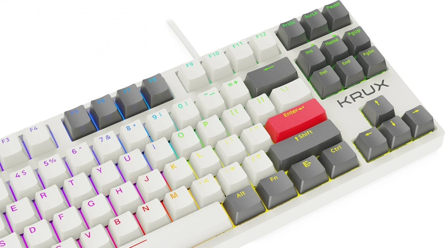 Mehanska tipkovnica Krux ATAX PRO RGB Creator Retro Gateron Yellow PRO, črna