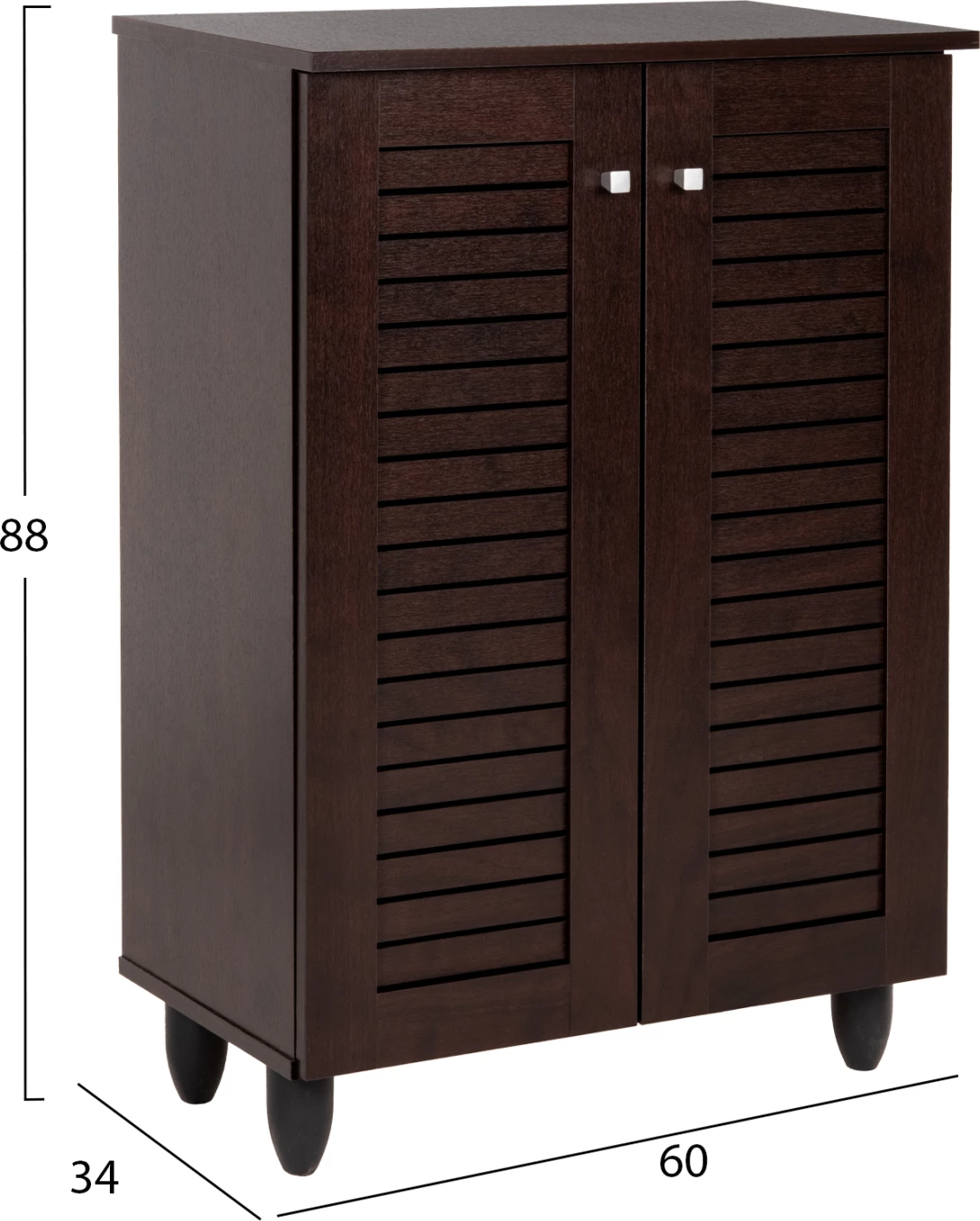 Omara za čevlje PROLLY FH9608.01 melamin v barvi wenge - 2 vrata - 4 police 60x34x88H cm