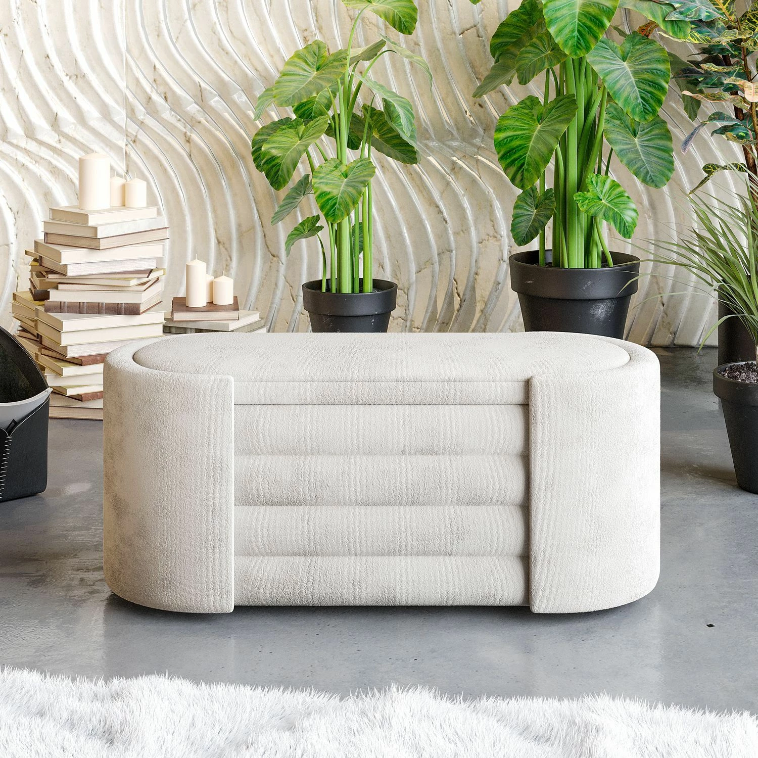 Klupa Atelier del Sofa Rosa Boxed, kremna