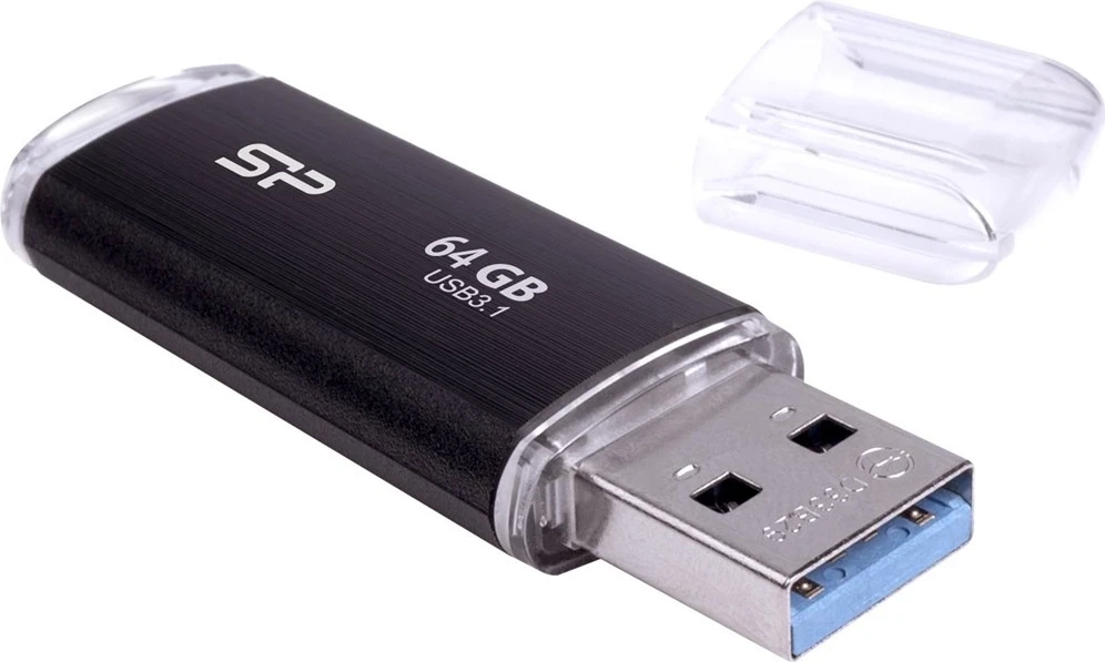 USB ključ Silicon Power Blaze B02, 64GB, Tip A, Gen 1, črn