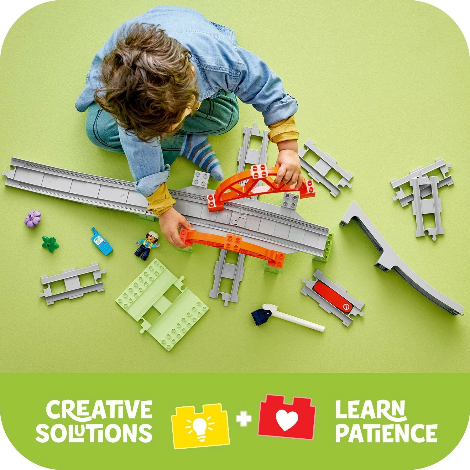 Gradbeni komplet z železniškim mostom in progami, 42 kosi, večbarven, LEGO DUPLO 10426