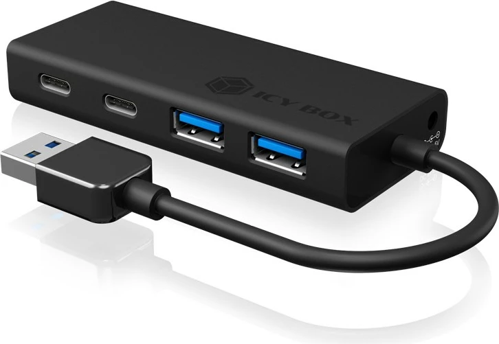 USB razdelilec ICY BOX IB-HUB1426-U3, USB 3.2 Gen 1, 5000 Mbit/s, črn