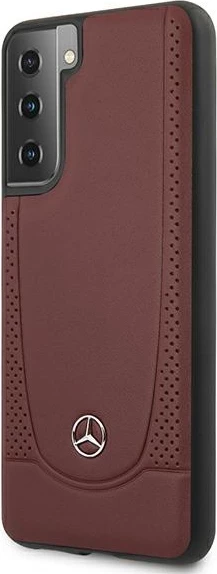 Zaščitni ovitek iz usnja, Mercedes Urban Line za Samsung Galaxy S21+, rdeč