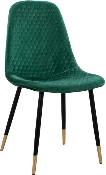 Stol Lucille FH8552.03 iz žameta v barvi ciprese z kovinskim okvirjem 45x56x81cm, set 4 kosov