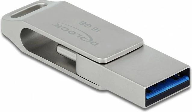 USB ključek 16GB, USB 3.2 Gen 1, USB-C in USB-A, kovinski DeLOCK