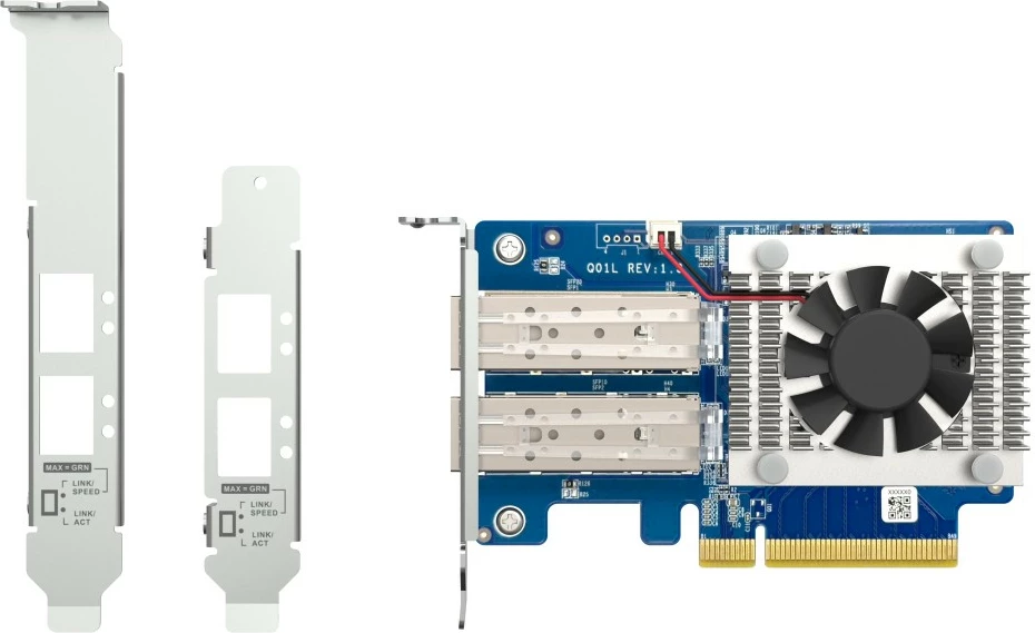 Omrežna kartica 10GbE, dvojni SFP+ port, PCIe, z ventilatorjem QNAP QXG-10G2SF-NXE
