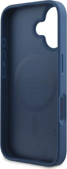Zaščitni ovoj z natisnjenimi črtami 4G MagSafe za iPhone 16, Guess, modra