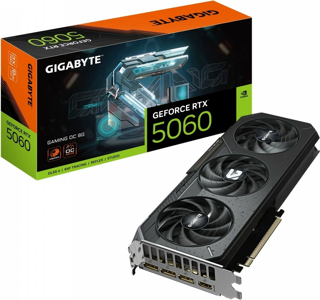 Grafična kartica Gigabyte GeForce RTX 5060 GAMING OC 8GB GDDR7, črn